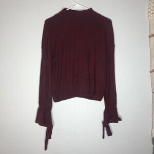 william rast waffle knit mock neck top size small